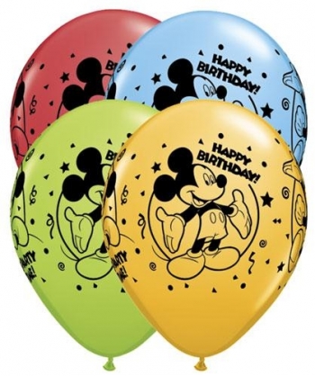 (25) 11" Birthday Mickey - Special Assorted balloons latex balloons