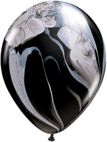 (25) 11" Black & White Marble Super Agate balloons latex balloons