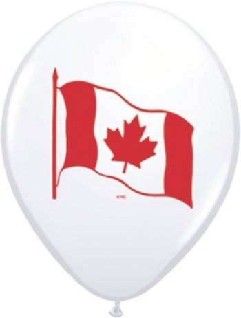Canada Day Canada Flag 1 side balloons QUALATEX