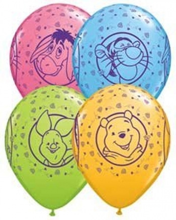 (25) 11" Pooh Characters - Assorted balloons latex balloons