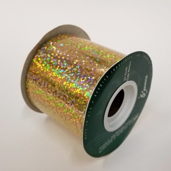 (25 yds) #40 Holographic 2-3/4" - Gold ribbons