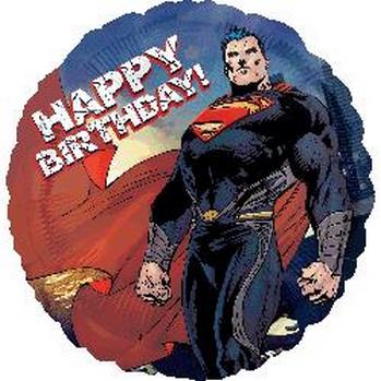 18" Foil - Birthday Superman, Man of Steel balloon foil balloons
