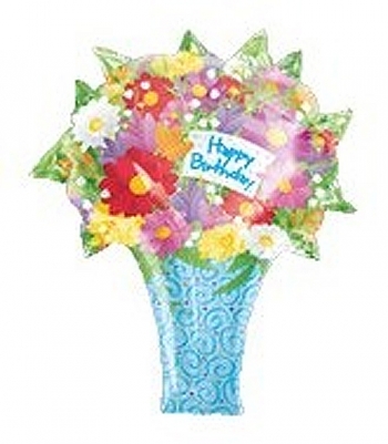 27" Floral Bouquet Birthday balloon foil balloons