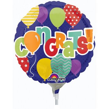 4" Foil - Congrats! Balloons Airfill Heat Seal Required balloon foil balloons