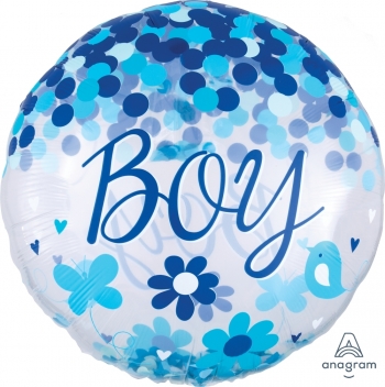 28" Jumbo Confetti Balloon Baby Boy  Balloon