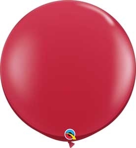 Q (2) 36" Jewel Ruby Red balloons latex balloons