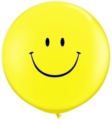 (2) 36" Smile Face - Yellow  balloons latex balloons