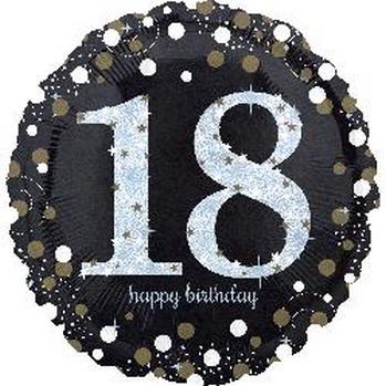 18" Foil Birthday 18 Sparkling Holographic balloon foil balloons
