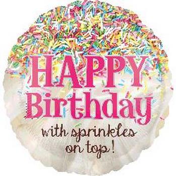 18" Foil Birthday Sprinkles on Top balloon foil balloons