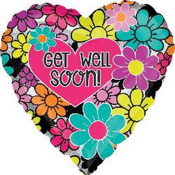 Get Well Soon Floral  Balloon