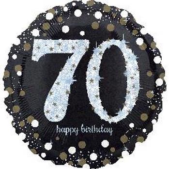 18" Foil Birthday 70 Sparkling Holographic balloon foil balloons