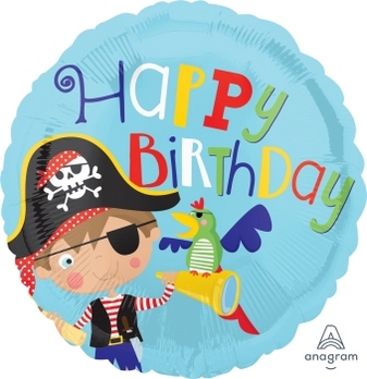18" Foil - Happy Birthday Pirate balloon foil balloons
