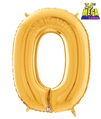 Number 0 Gold balloon BETALLIC