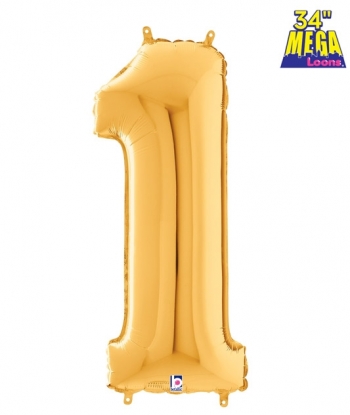 Number 1 Gold balloon BETALLIC