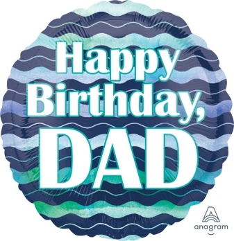 Foil - Happy Birthday Dad Waves balloon ANAGRAM