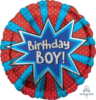 18" Foil - Birthday Boy Burst balloon foil balloons