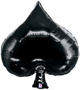 35" Super Shape - Casino Spade - Black balloon foil balloons