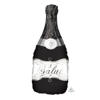 Bubbly Wine Bottle Black Supershape balloon foil balloons