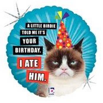 Birthday Grumpy Cat  I Ate Him  Balloon