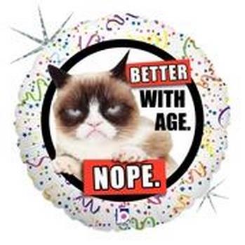 18" Birthday Grumpy Cat Better - Better With Age balloon foil balloons