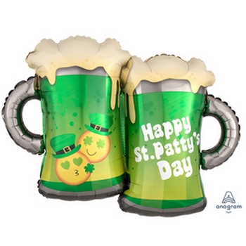 St. Patty's Emoticon Emoji Beer Mugs SuperShape balloon ANAGRAM