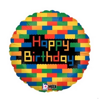 18" Birthday Blocks Birthday balloon foil balloons