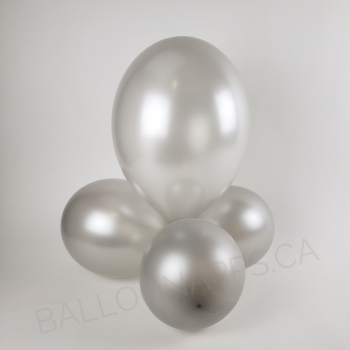 (100) 12" Econo Pearl Silver  Balloons