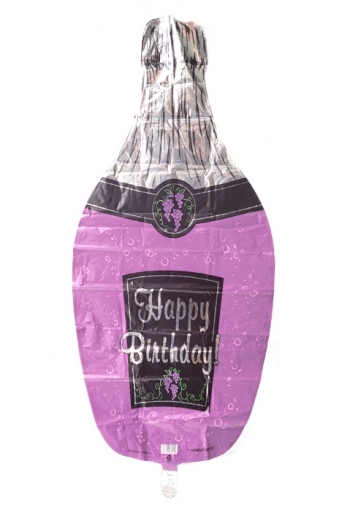 36" Shape Birthday Bottle Purple (Poly bagged) balloon foil balloons