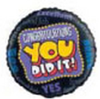 9" Foil - You Did It Airfill Heat Seal Required balloon foil balloons