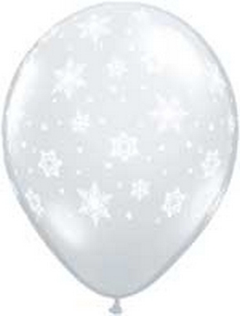 Q (50) 11" Snowflakes Clear balloon latex balloons