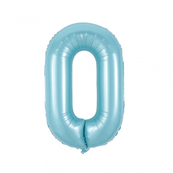 40" Econo Number 0 Pastel Blue balloon  Balloon