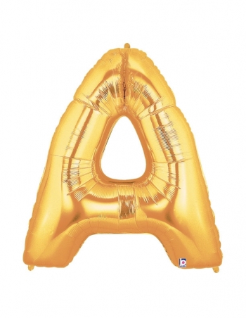 40" Megaloon - Letter A - Gold balloon *Polybagged foil balloons