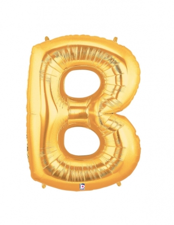 40" Megaloon - Letter B - Gold balloon *polybagged foil balloons