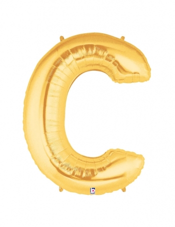 40" Megaloon - Letter C - Gold balloon *Polybagged foil balloons