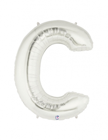 40" Megaloon - Letter C - Silver balloon foil balloons