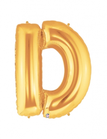 40" Megaloon - Letter D - Gold balloon *Polybagged foil balloons