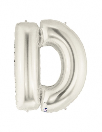 Megaloon - Letter D - Silver balloon BETALLIC