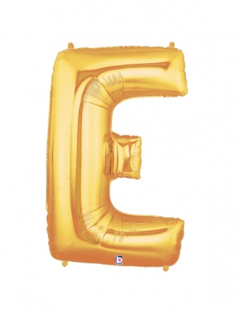 40" Megaloon - Letter E - Gold balloon *POLYBAGGED foil balloons