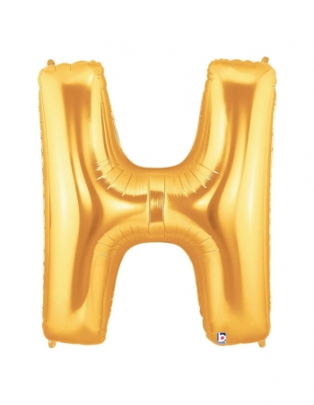Megaloon - Letter H - Gold balloon BETALLIC
