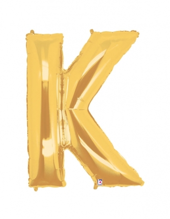40" Megaloon - Letter K - Gold balloon *Polybagged foil balloons