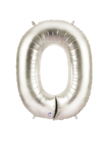 40" Megaloon - Letter O - Silver balloon *polybagged foil balloons