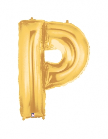 Megaloon - Letter P - Gold balloon *POLYBAGGED BETALLIC