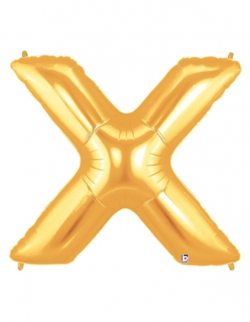 Megaloon - Letter X - Gold balloon BETALLIC