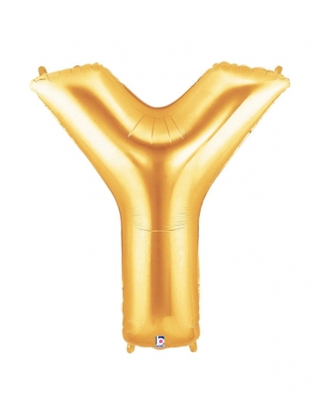 40" Megaloon - Letter Y - Gold balloon *POLYBAGGED foil balloons