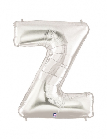 40" Megaloon - Letter Z - Silver balloon *polybagged foil balloons