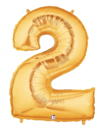 Megaloon - Number - #2 - Gold balloon BETALLIC