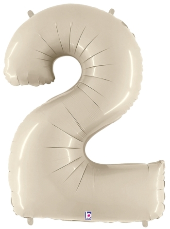 Megaloon Number 2 White Sand balloon BETALLIC%2525252BSEMPERTEX