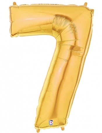 Megaloon - Number - #7 - Gold balloon BETALLIC
