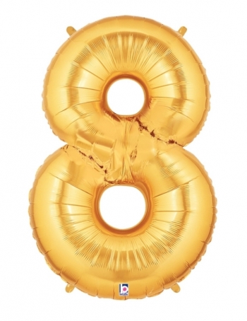 Megaloon - Number - #8 - Gold balloon BETALLIC