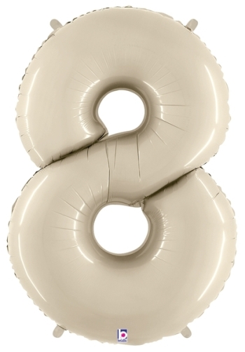 Megaloon Number 8 White Sand balloon BETALLIC